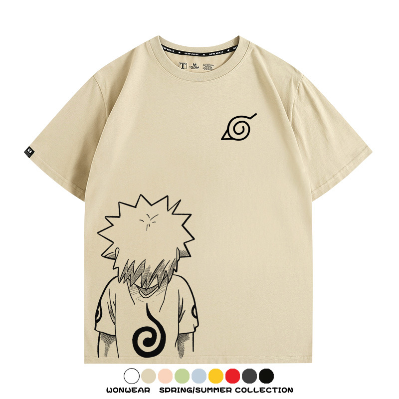 火影忍者鳴人童年同款聯名 親子情侶裝寬鬆短袖T