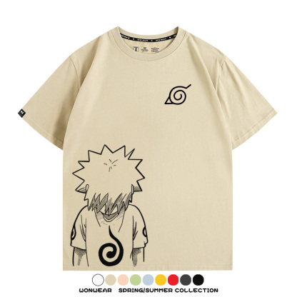 火影忍者鳴人童年同款聯名 親子情侶裝寬鬆短袖T
