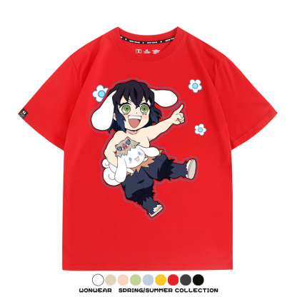 鬼滅之刃聯名三麗鷗 親子情侶裝寬鬆短袖T