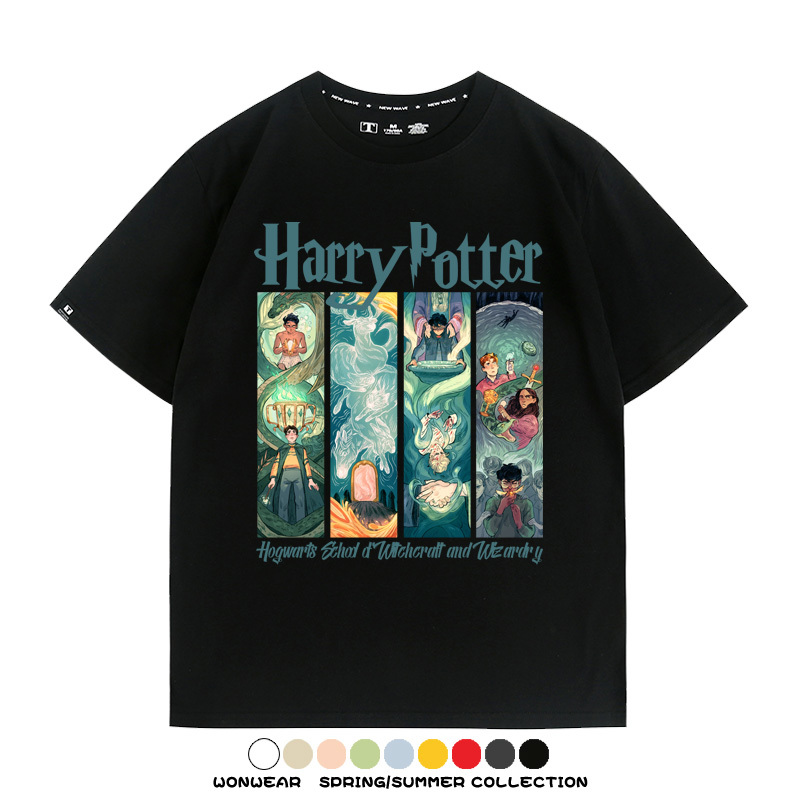 哈利波特四學院電影周邊短袖T恤