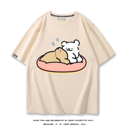 線條小狗 2024親子情侶男女同款 T恤