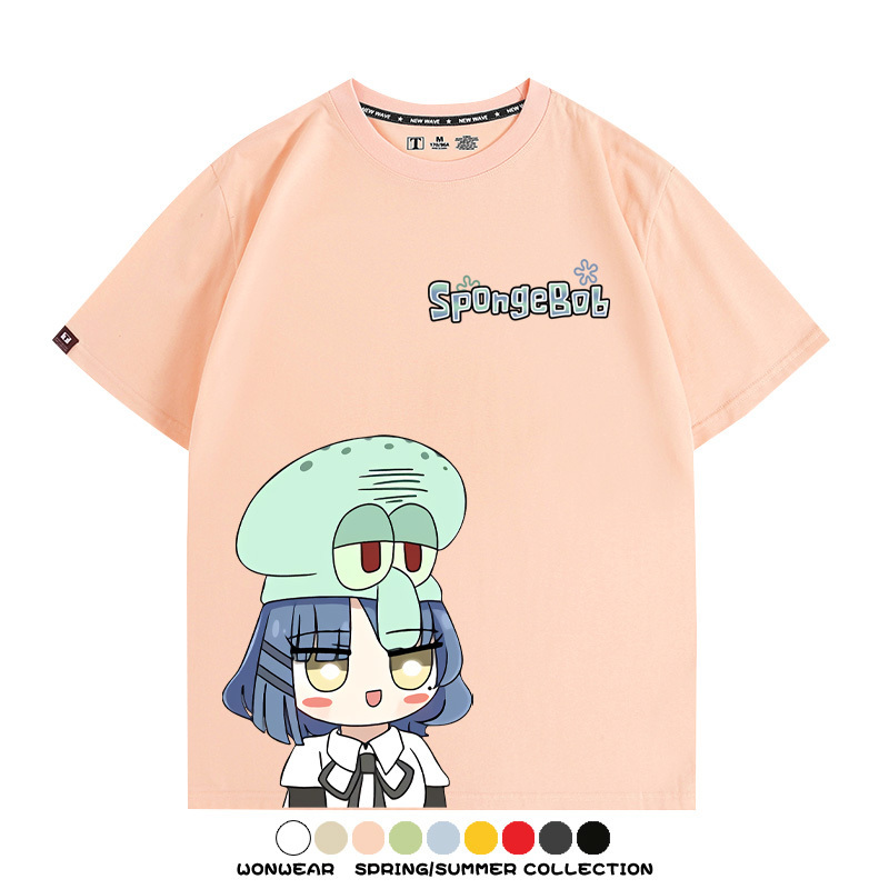 海綿寶寶x孤獨搖滾聯名 親子情侶寬鬆短袖T