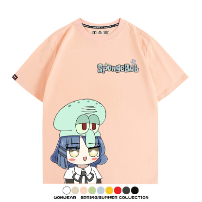 海綿寶寶x孤獨搖滾聯名 親子情侶寬鬆短袖T