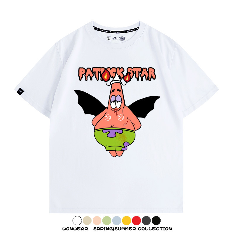 萬聖節海綿寶寶派大星聯名情侶裝t恤衫卡通動漫周邊短袖上衣服男