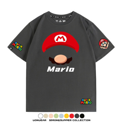 瑪利歐超級瑪麗路易吉兄弟帽子任天堂T恤周邊短袖夏季男潮流寬鬆