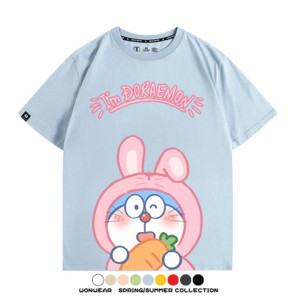 哆啦A夢小兔子聯名 親子情侶裝寬鬆短袖T