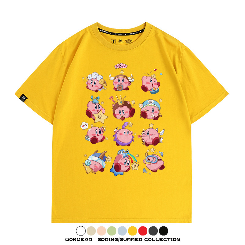 星之卡比任天堂遊戲周邊T恤十二星座生肖聯名款短袖夏季情侶上衣