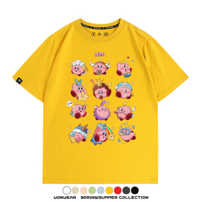 星之卡比任天堂遊戲周邊T恤十二星座生肖聯名款短袖夏季情侶上衣