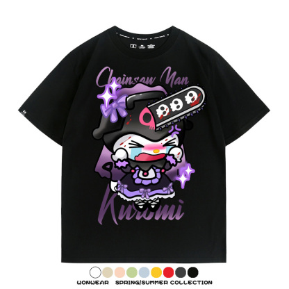 三麗鷗庫洛米聯名鏈鋸人周邊短袖T恤