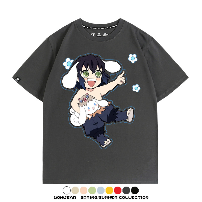 鬼滅之刃聯名三麗鷗 親子情侶裝寬鬆短袖T