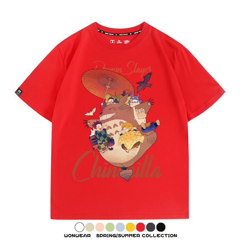 宮崎駿龍貓x鬼滅之刃動漫周邊短袖T恤