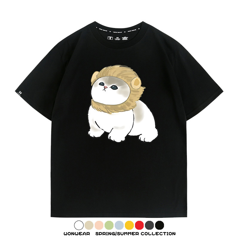 貓貓COS獅子 親子情侶裝寬鬆短袖T