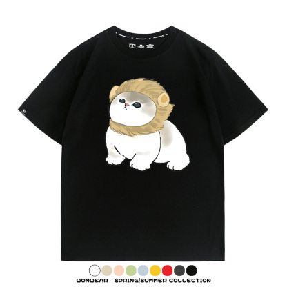 貓貓COS獅子 親子情侶裝寬鬆短袖T