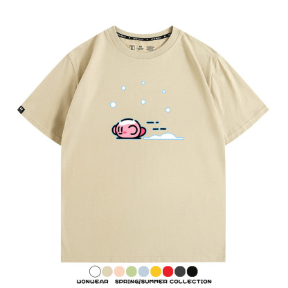 星之卡比遊戲 親子情侶裝寬鬆短袖T