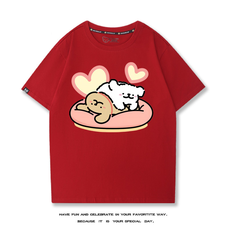 線條小狗 2024親子情侶男女同款 T恤