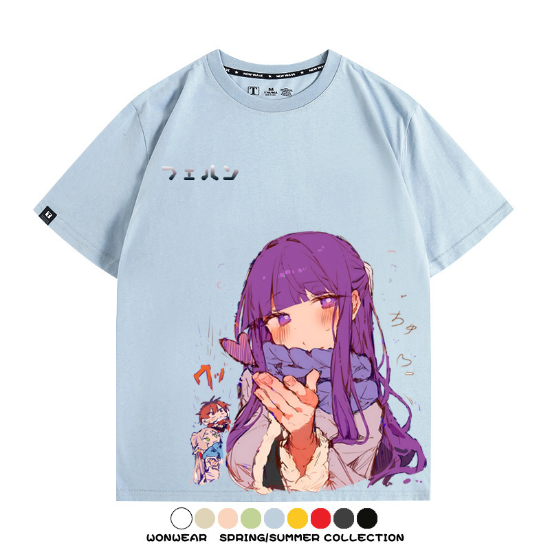 葬送的芙莉蓮卡通動漫菲倫可愛情侶周邊二次元短袖夏季純棉T恤衫