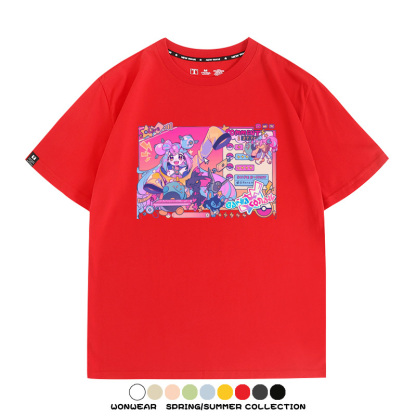 寶可夢歌姬美洛耶塔聯動MIKU初音未來周邊短袖T恤衫夏季純棉上衣寬鬆