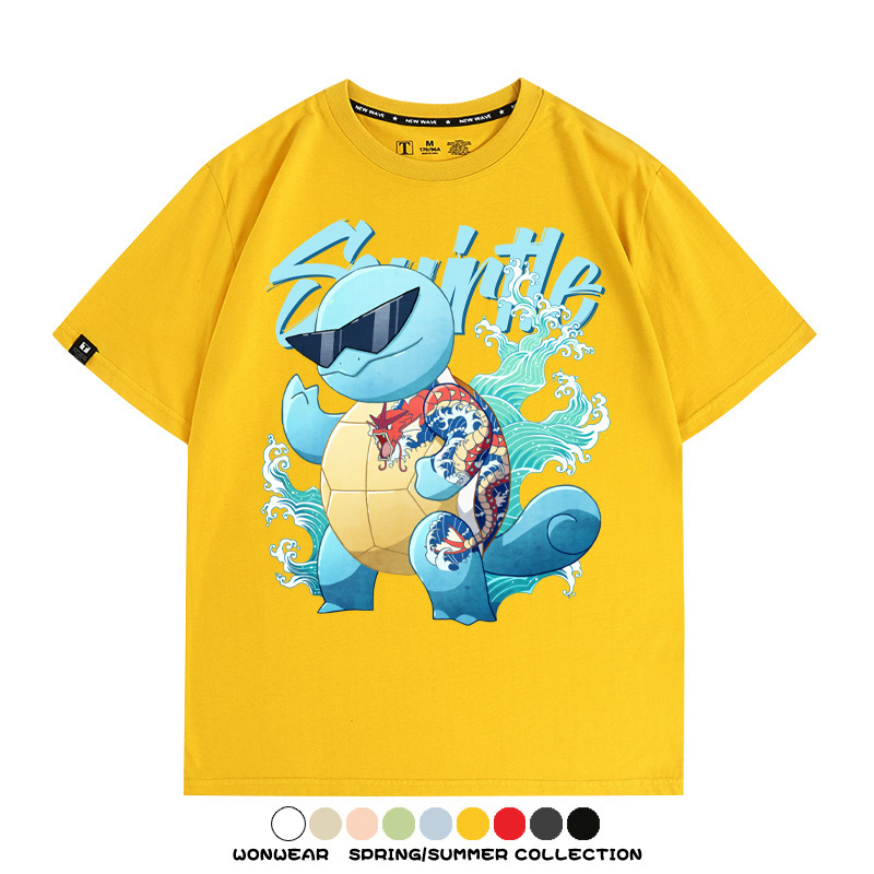 精靈寶可夢傑尼龜 親子情侶裝寬鬆短袖T