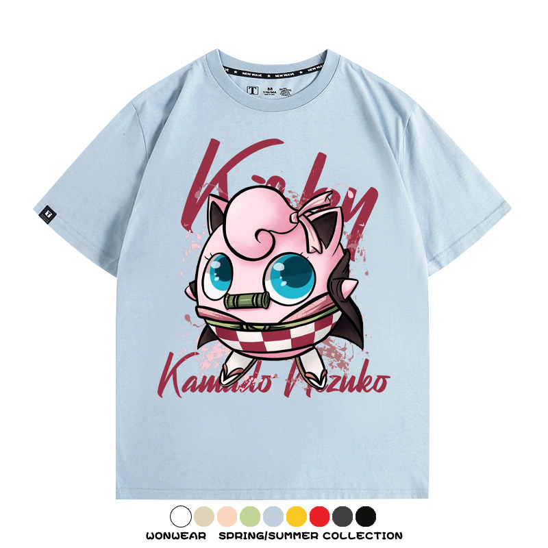 寶可夢胖丁聯名鬼滅之刃禰豆子周邊短袖T恤