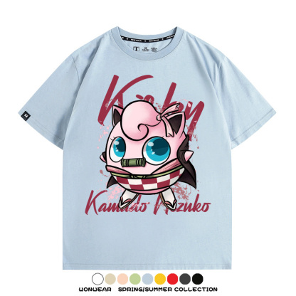 寶可夢胖丁聯名鬼滅之刃禰豆子周邊短袖T恤