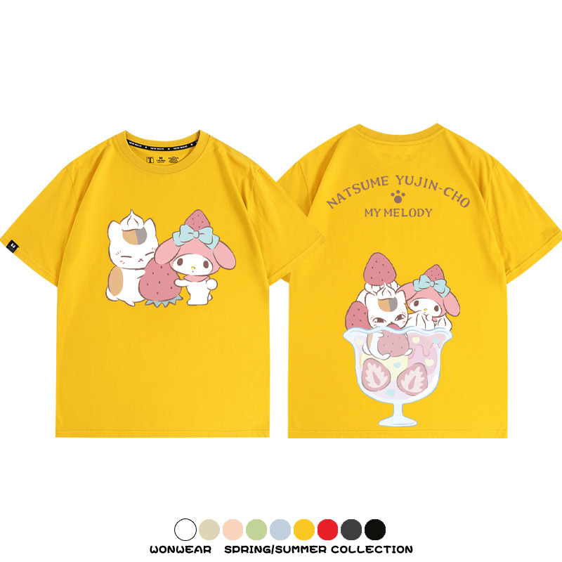 夏目友人帳聯名三麗鷗 親子情侶寬鬆短袖T