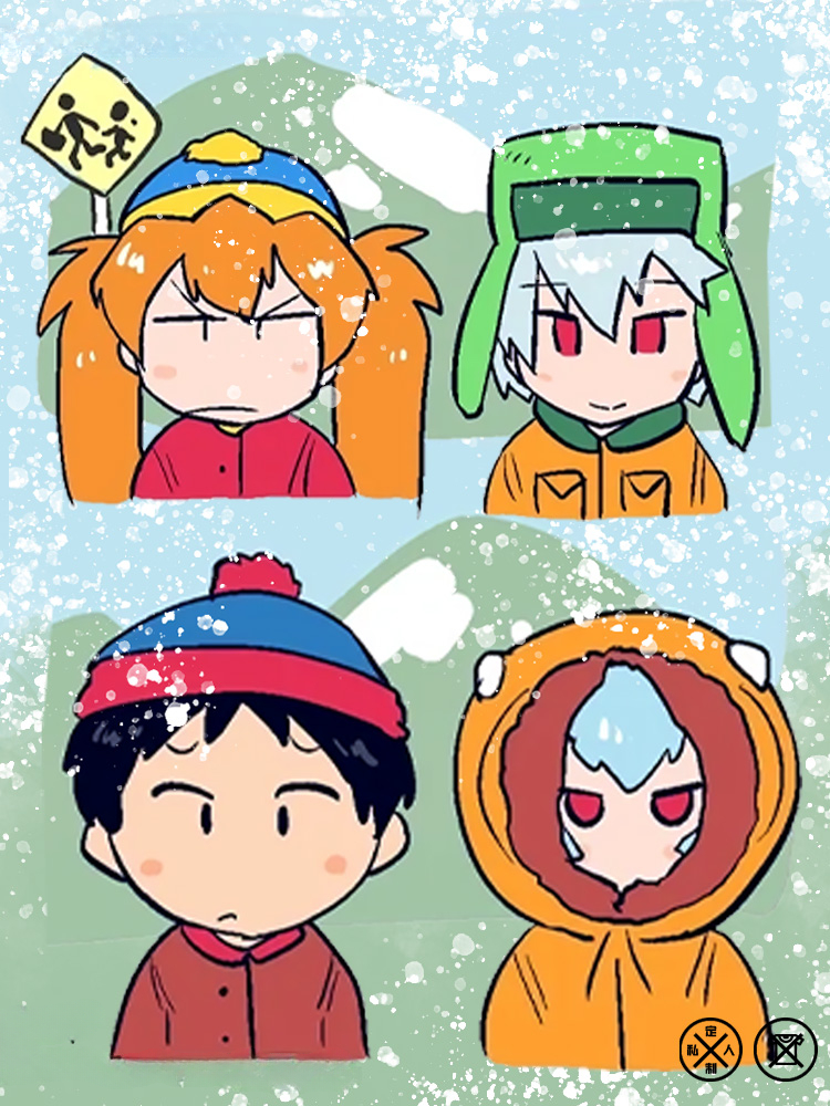 EVA聯名南方公園情侶裝短袖衰仔樂園福音戰士卡通t恤衫純棉上衣服