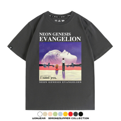 新世紀福音戰士EVAT恤潮牌二次元COS周邊短袖夏季男純棉寬鬆休閒