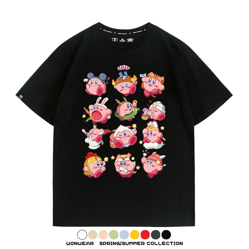 星之卡比任天堂遊戲周邊T恤十二星座生肖聯名款短袖夏季情侶上衣