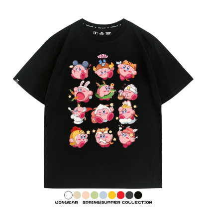 星之卡比任天堂遊戲周邊T恤十二星座生肖聯名款短袖夏季情侶上衣