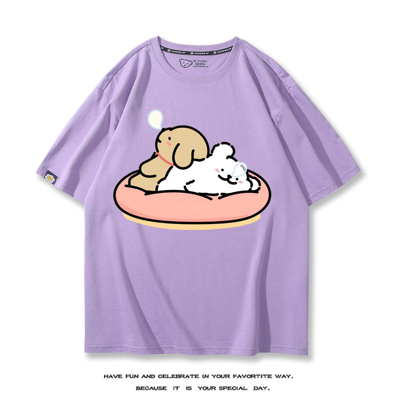 線條小狗 2024親子情侶男女同款 T恤