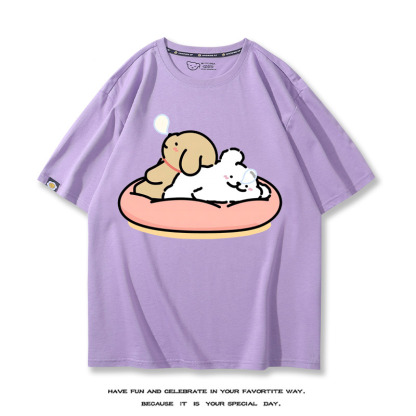 線條小狗 2024親子情侶男女同款 T恤