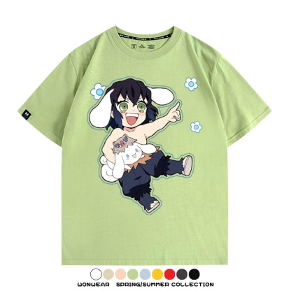 鬼滅之刃聯名三麗鷗 親子情侶裝寬鬆短袖T