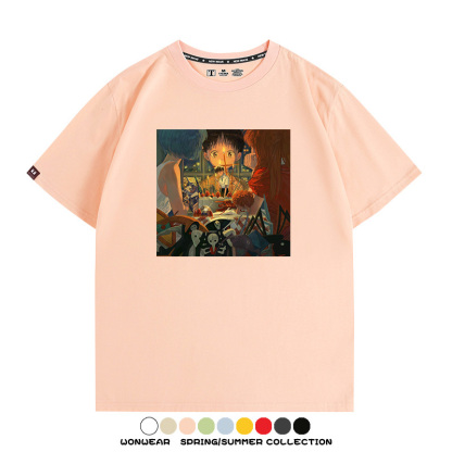 新世紀福音戰士EVA藝術插畫潮牌印花T恤夏季男潮純棉短袖寬鬆上衣