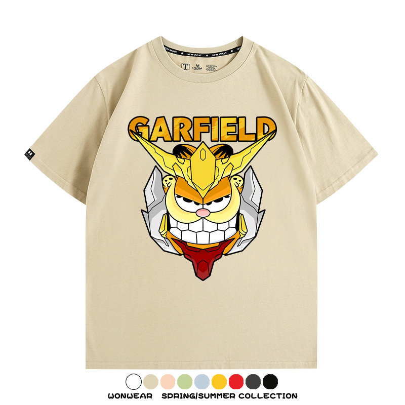 加菲貓聯名機動戰士鋼彈 親子情侶寬鬆短袖T