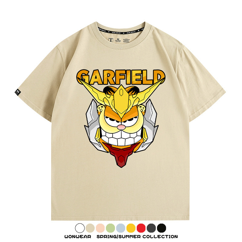加菲貓聯名機動戰士鋼彈 親子情侶寬鬆短袖T