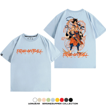 七龍珠日系動漫聯動機車鈴木悟空潮牌周邊短袖純棉寬鬆夏季男T恤