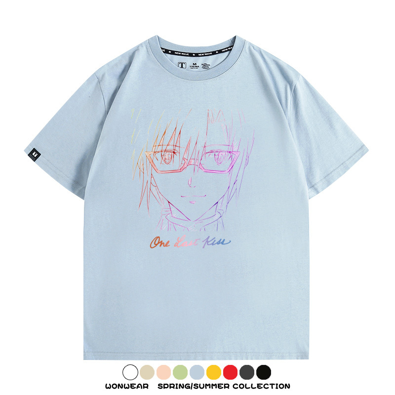 EVA新世紀福音戰士One Last Kiss專輯周邊短袖夏季純棉短袖T-shirt