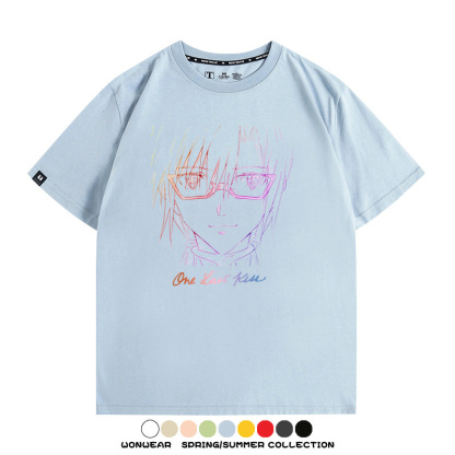EVA新世紀福音戰士One Last Kiss專輯周邊短袖夏季純棉短袖T-shirt