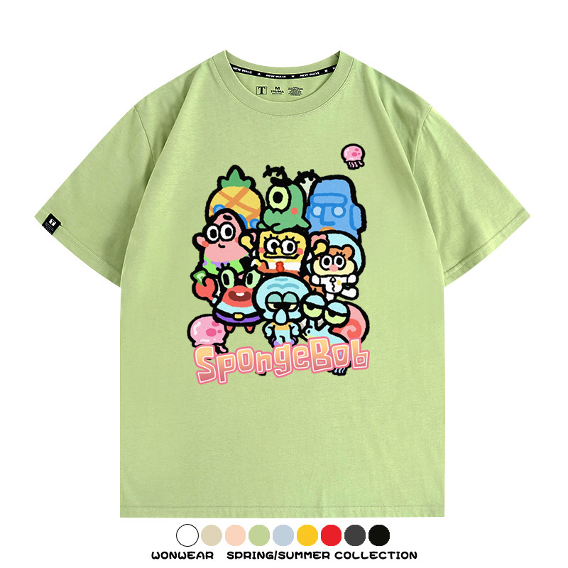 海綿寶寶Q版客製 親子情侶裝寬鬆短袖T