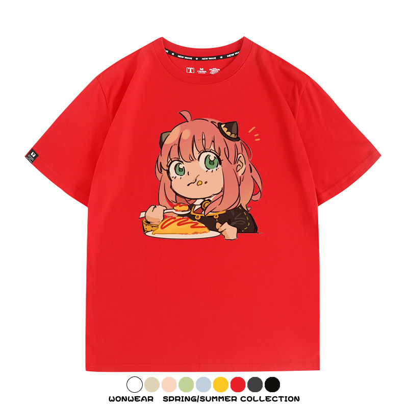 間諜家家酒動漫阿尼亞卡通可愛周邊情侶T恤衫夏季純棉短袖上衣潮