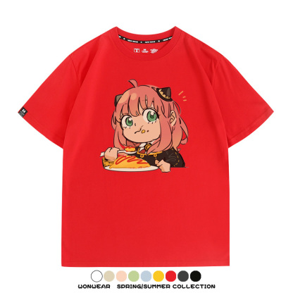 間諜家家酒動漫阿尼亞卡通可愛周邊情侶T恤衫夏季純棉短袖上衣潮