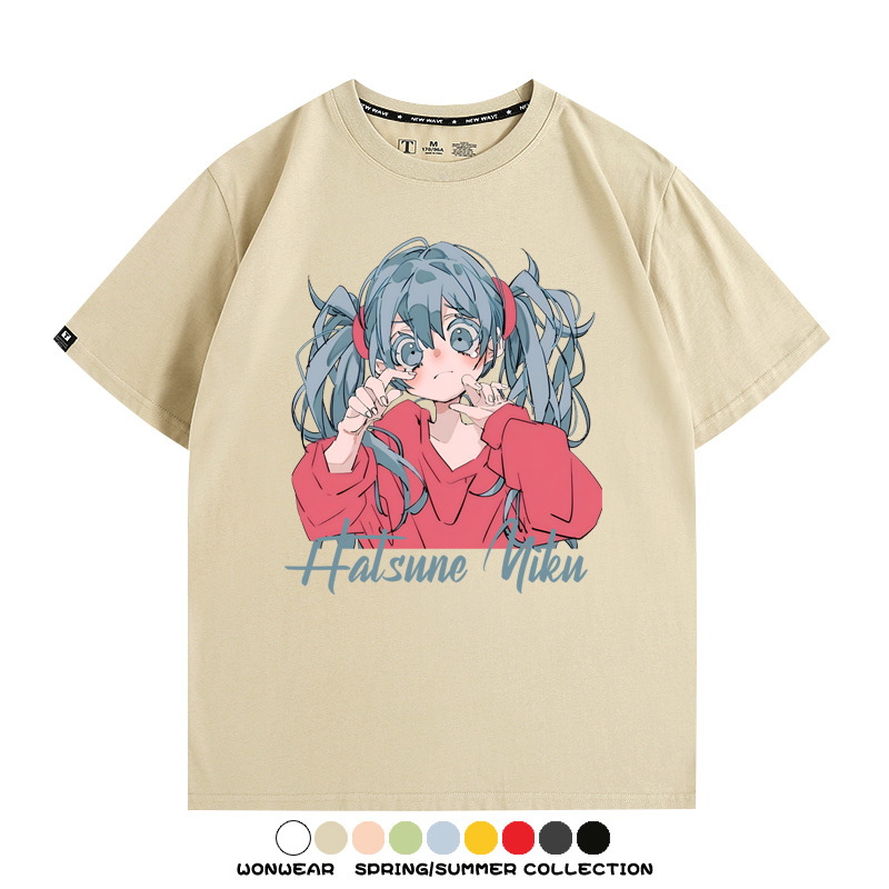 初音未來二次元卡通短袖miku日系街潮印花T恤衫夏季寬鬆時尚百搭