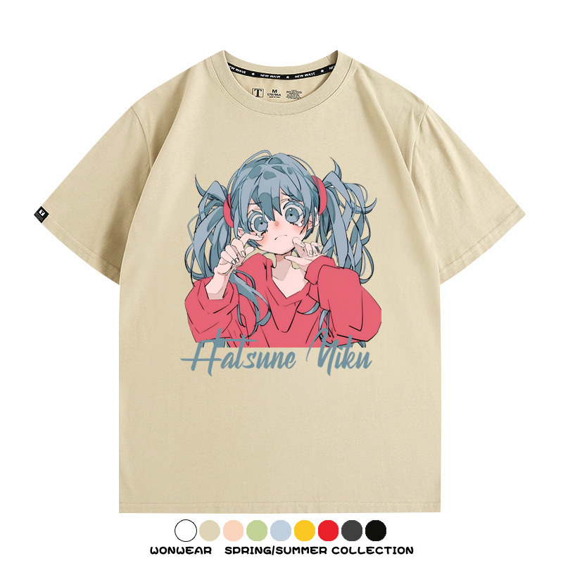 初音未來二次元卡通短袖miku日系街潮印花T恤衫夏季寬鬆時尚百搭