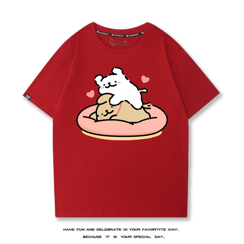 線條小狗 2024親子情侶男女同款 T恤