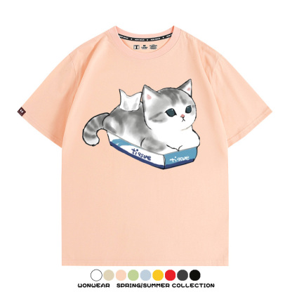 貓貓卡通Q版 親子情侶裝寬鬆短袖T