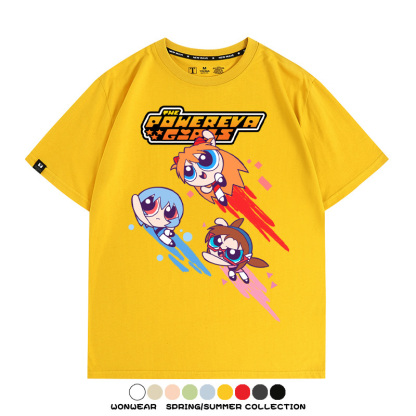 EVA福音戰士飛天小女警聯名 親子情侶裝寬鬆短袖T