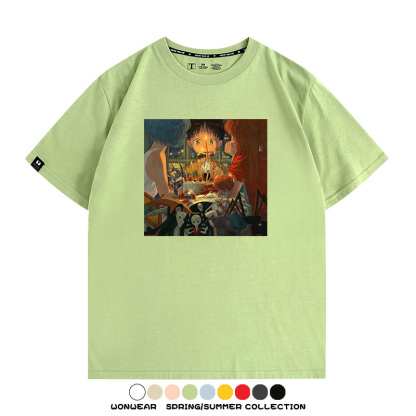 新世紀福音戰士EVA藝術插畫潮牌印花T恤夏季男潮純棉短袖寬鬆上衣