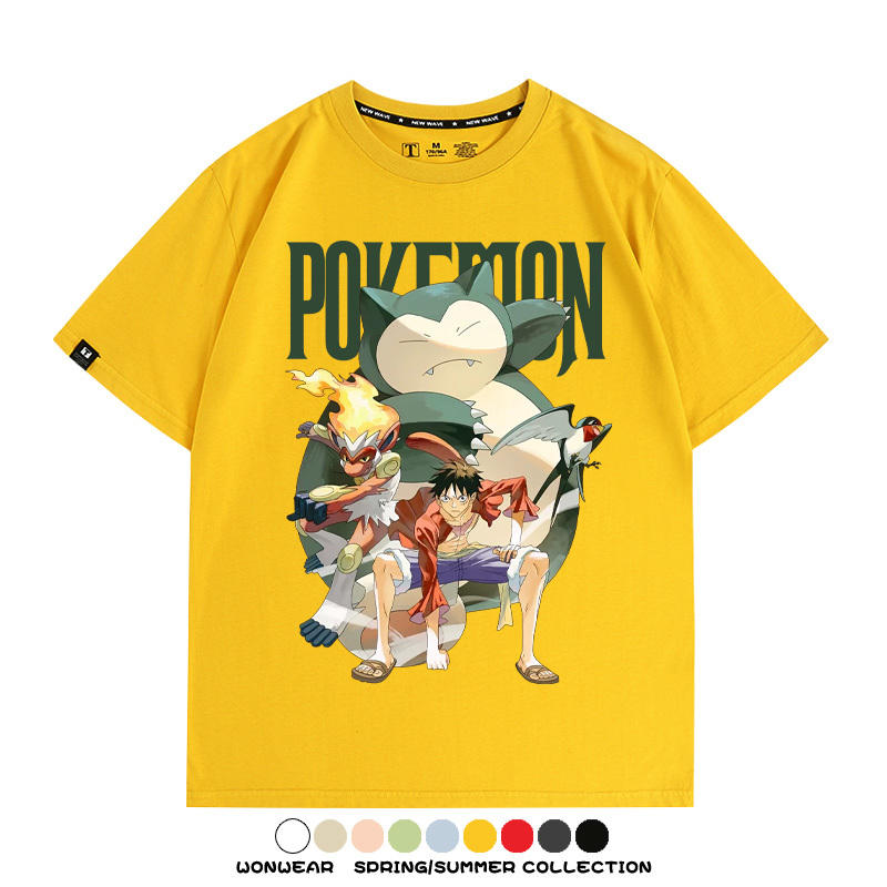 航海王精靈寶可夢 親子情侶裝寬鬆短袖T