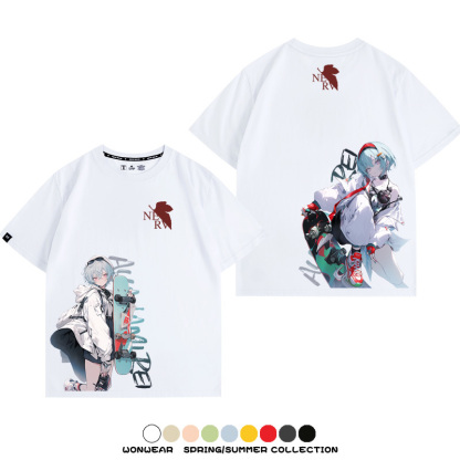 EVA福音戰士日系動漫潮牌 親子情侶裝寬鬆短袖T