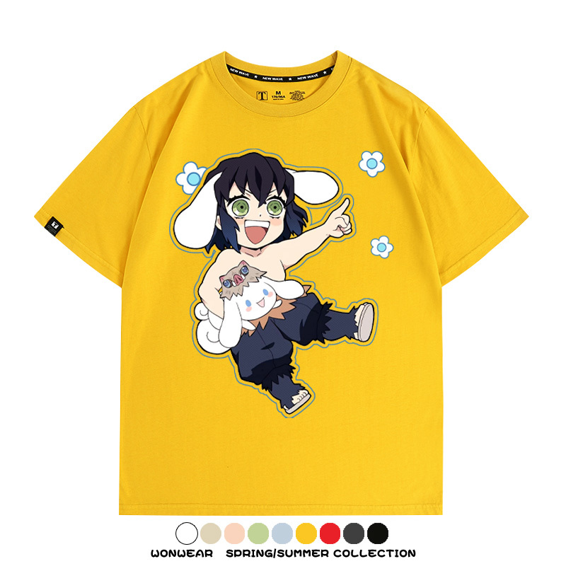 鬼滅之刃聯名三麗鷗 親子情侶裝寬鬆短袖T